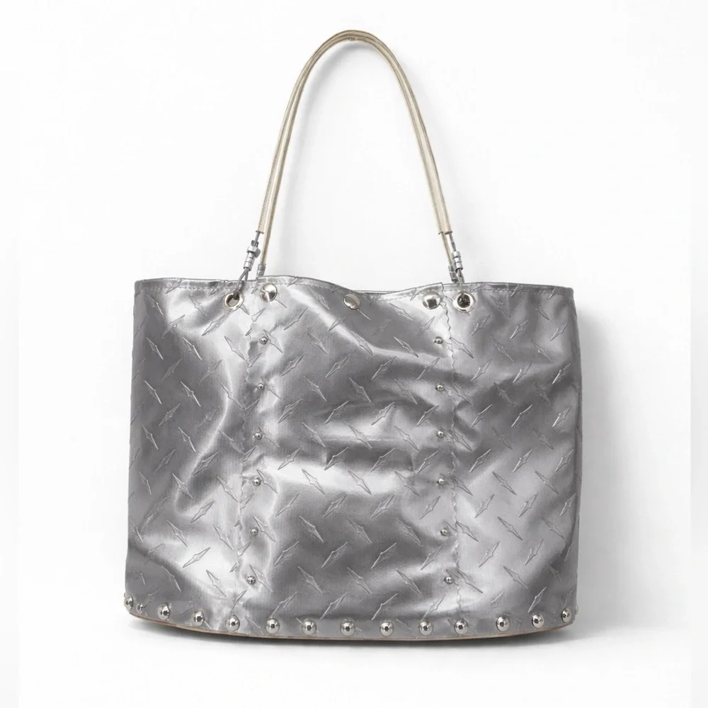 Hardwear by Renee Silver Handmade Industrial Tote Bag Repurposed Studded Bag